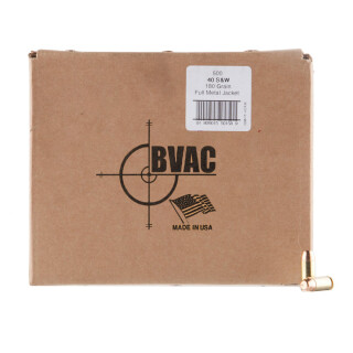 BVAC .40 S&W Reloaded Ammunition 500 Rounds FMJ 180 Grains
