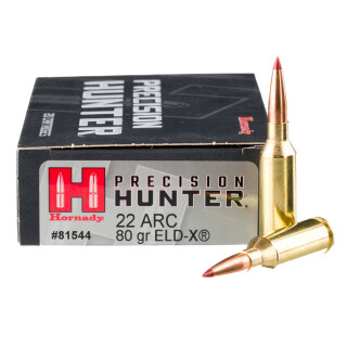 Hornady Precision Hunter .22 ARC Ammunition 20 Rounds ELD-X 80 Grains