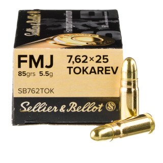 Sellier & Bellot 7.62x25 Tokarev Ammunition 1500 Rounds FMJ 85 Grain