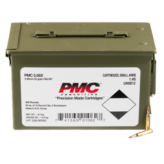PMC 5.56 NATO Ammunition 840 Rounds FMJBT 55 Grain in Ammo Can