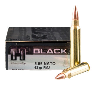 Hornady BLACK 5.56 NATO Ammunition 200 Rounds FMJ 62 Grain