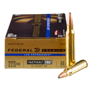 Federal LE Tactical TRU .223 Remington Ammunition 20 Rounds Hi-Shok SP 64 Grain
