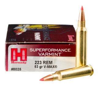 Hornady Superformance .223 Remington Ammunition 20 Rounds V-MAX 53 Grain