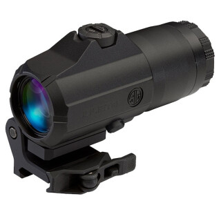SIG Sauer Juliet4 4x Magnifier 24mm Objective Powercam Flip To Side Quick Release 1913 Picatinny Rail Mount Aluminum Housing Matte Black