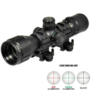 Leapers UTG BugBuster 3-9x32mm Riflescope RGB Mil Dot Reticle 1" Tube 1/4 MOA Adjustment AO Black Finish SCP-M392AOLWQ