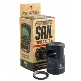 Strike Industries Sail Comp AR-15 High Efficiency Muzzle Device .223 Rem/5.56 NATO Threaded 1/2"x28 Steel Matte Black SI-SAIL-COMP-223/5.56