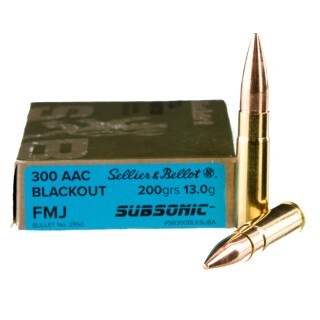Sellier & Bellot Subsonic .300 Blackout Ammunition 500 Rounds FMJ 200 Grains