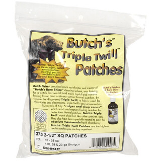 Butch's Triple Twill Patches, .45 to .58 Caliber Rifle, 2-1/2" Square, 375 Patches