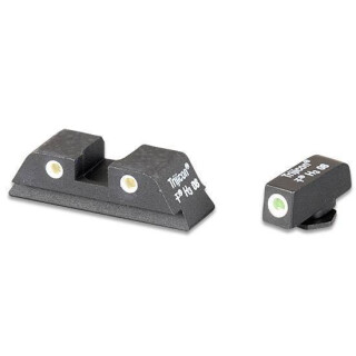 AmeriGlo 9mm/.40/.357 Classic 3 Dot Tritium Night Sights for Glock Green Front Dot Yellow Rear Dots with White Outlines GL-115