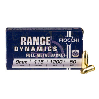 Fiocchi 9mm Luger Ammunition 1000 Rounds FMJ 115 Grain