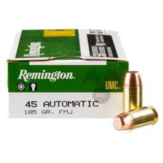Remington UMC .45 ACP Ammunition 50 Rounds 185 Grain Full Metal Jacket 1015fps