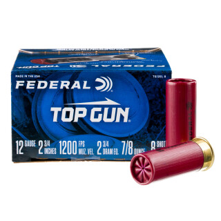 Federal Top Gun Extra Lite 12 Gauge Shotshell 250 Rounds 2 3/4" #8 Lead 7/8 Ounce