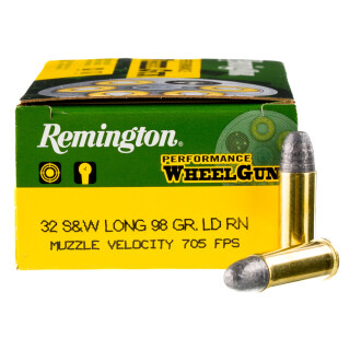 Remington WheelGun .32 S&W Long Ammunition 50 Rounds LRN 98 Grain