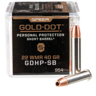 Speer Gold Dot Short Barrel Personal Protection .22 WMR Ammunition 500 Rounds JHP 40 Grains