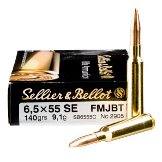 Sellier & Bellot 6.5x55 Swedish Ammunition 20 Rounds SP 140 Grain