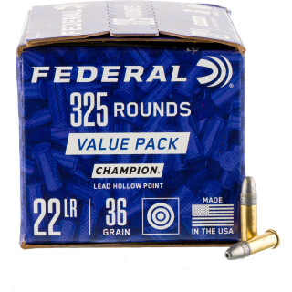 Federal Champion .22 Long Rifle Ammunition 325 Rounds LHP 36 Grain