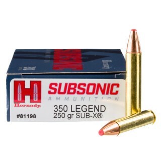 Hornady Subsonic .350 Legend Ammunition 20 Rounds Sub-X 250 Grains