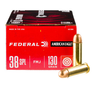 Federal American Eagle .38 Special Ammunition 50 Rounds FMJ 130 Grain