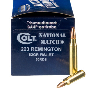 DoubleTap Colt National Match .223 Remington Ammunition 50 Rounds FMJ 62 Grain