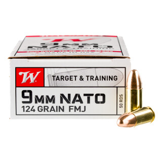 Winchester 9mm Luger Ammunition 500 Rounds FMJ 124 Grain