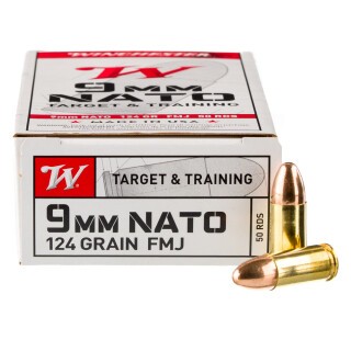 Winchester 9mm Luger Ammunition 500 Rounds FMJ 124 Grain