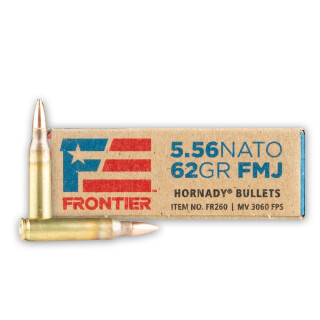 Hornady Frontier 5.56 NATO Ammunition 500 Rounds FMJ 62 Grains