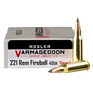 Nosler Varmageddon .221 Rem Fireball Ammunition 20 Rounds PT Flat Base 40 Grain