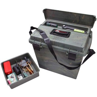Sportsmen's Plus Utility Dry Box 18.25"x13"x15.25" Lift-Out Tray Padlock Tabs Forest Green