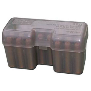 MTM Case-Gard RF22 Series 22 Round Large Magnum Ammunition Box Polypropylene Smoke RF22-LM-41