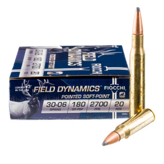 Fiocchi Shooting Dynamics .30-06 Springfield Ammunition 20 Rounds Interlock BT 180 Grain