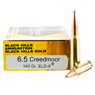 Black Hills Gold 6.5 Creedmoor Ammunition 20 Rounds ELD-X 143 Grain