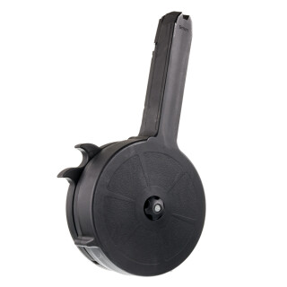 KCI Magazine 9mm Luger Drum 50 Round For Glock Polymer Black