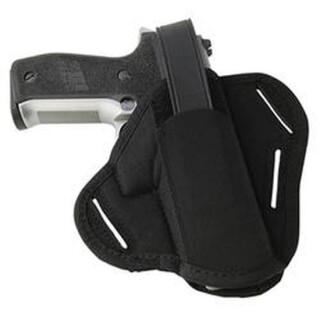 Uncle Mike's Hidden Hammer 2"-3" Barrel Small/Medium Double Action Revolver Super Belt Slide Holster Ambidextrous Nylon Black 8600-0