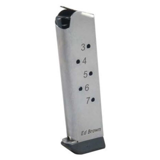 Ed Brown 1911 Government/Commander Full Size 7 Round Magazine .45 ACP Stainless Steel Natural Finish