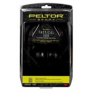 Peltor Sport Tactical 300 Electronic Earmuffs 24dB Noise Reduction Rating Matte Black
