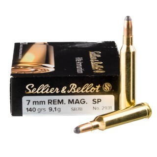 Sellier & Bellot 7mm Rem Mag SP, 139 Grain, 3160 fps 20 Rounds SB7B