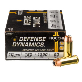Fiocchi 10mm Auto Ammunition 50 Rounds JHP 180 Grain