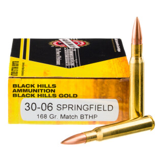 Black Hills Gold Match .30-06 Springfield Ammunition 20 Rounds HPBT 168 Grain