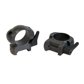 Weaver Grand Slam Lever Lok Rings 30mm High Black Steel