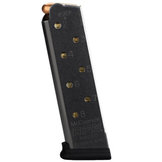 Chip McCormick Combat RPM 1911 Full Size Magazine .45 ACP 8 Rounds Stainless Steel Black Finish