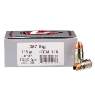 Underwood Ammo .357 Sig Ammunition 20 Rounds ASP JHP 115 Grain