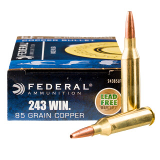 Federal Power-Shok Copper .243 Winchester Ammunition 20 Rounds LFHP 85 Grain
