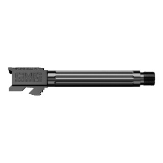 CMC Triggers 9mm Luger Match Grade Drop In Replacement Fluted/Threaded Barrel For Glock 17 Gen 3-4 416R Stainless Steel DLC Matte Black Finish