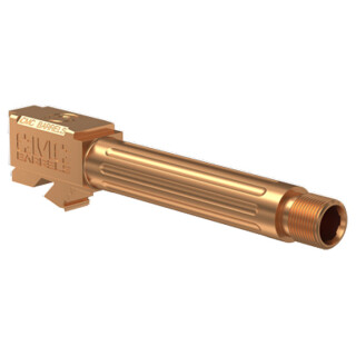 CMC Triggers 9mm Luger Match Grade Drop In Replacement Barrel Fluted/Threaded for Glock 19 Gen 3-4 416R Stainless Steel TiCN Bronze Finish 75523