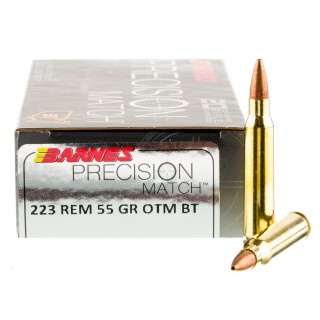 Barnes Precision Match .223 Remington Ammunition 20 Rounds OTM BT 55 Grain