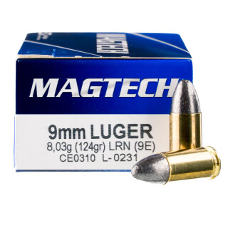 Magtech 9mm Luger Ammunition 1000 Rounds LRN 124 Grains 9E