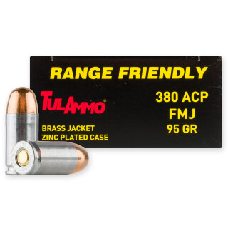 Tula Range Friendly .380 ACP Ammunition 1000 Rounds FMJ 95 Grains *NONMAGNETIC*