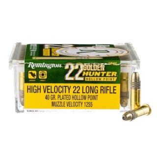 Remington 22 Golden Hunter .22 LR Ammunition 100 Rounds CPHP 40 Grains
