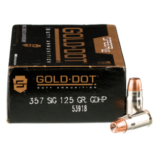 Speer Gold Dot .357 SIG Ammunition 50 Rounds FMJ 125 Grain