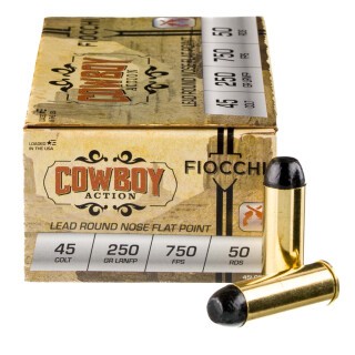 Fiocchi Cowboy Action .45 Long Colt Ammunition 50 Rounds LRN-FP 250 Grain